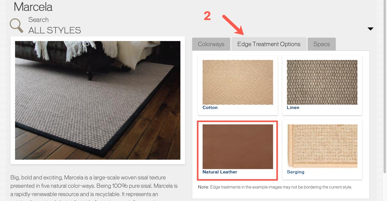 rug sample order step 2